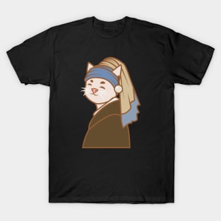 Cat With Pearl Earring T-Shirt